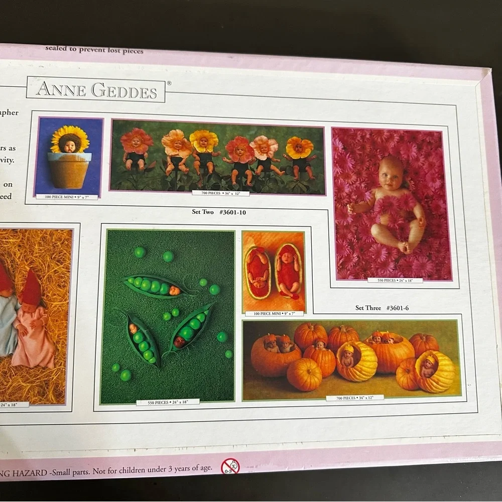 Anne Geddes Deluxe Puzzle Set Sealed Three Full Sized Puzzles New In Box 2001